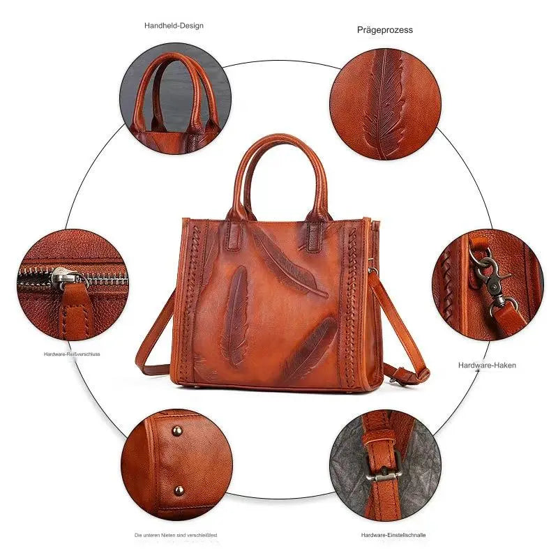 Stylish ladies shoulder bag made of high-quality leather