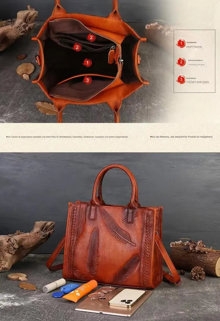 Stylish ladies shoulder bag made of high-quality leather