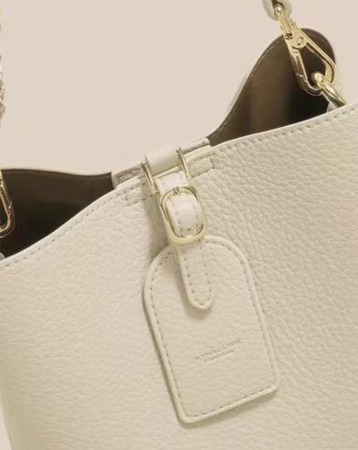 Women's leather bucket bag | Fixed shoulder strap | Ideal as a gift