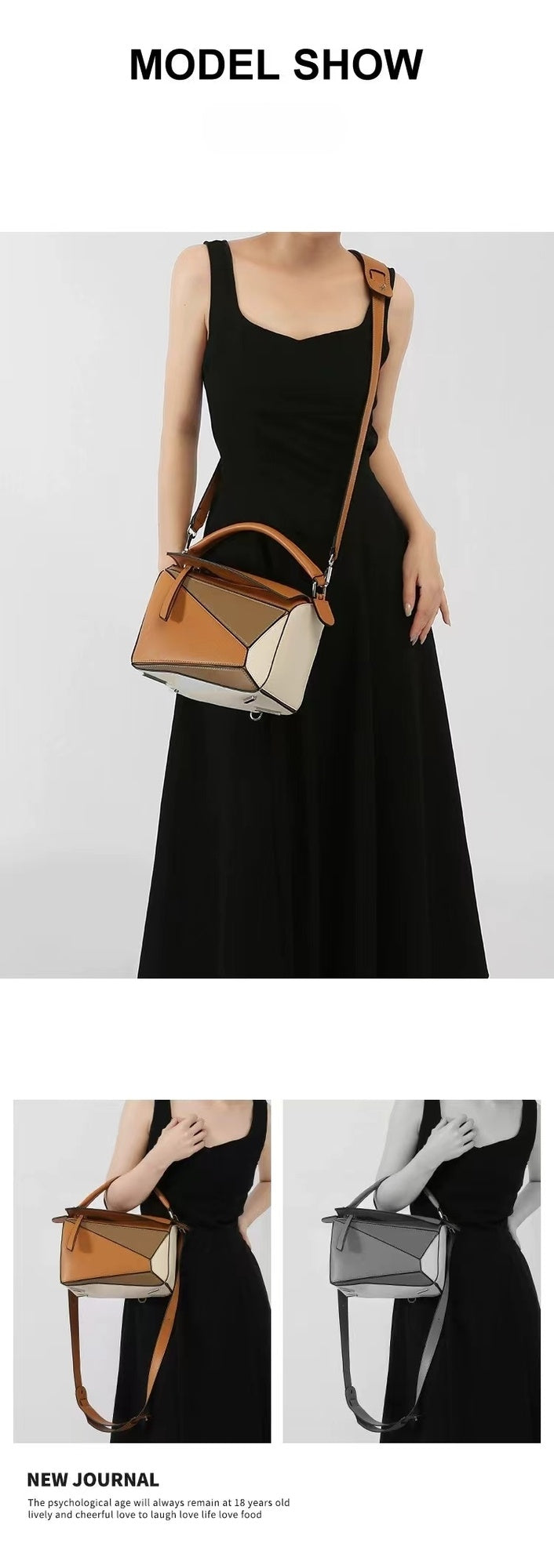 Fashionable women's shoulder bag made of PU leather