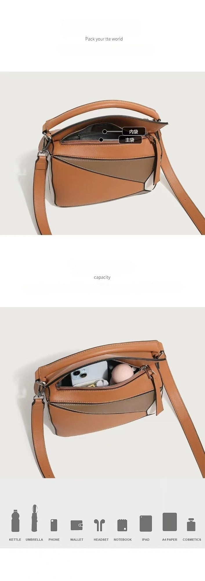 Sac à bandoulière tendance pour femme en cuir PU