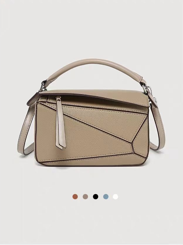 Women's shoulder bag with classic design | Geometric patchwork design