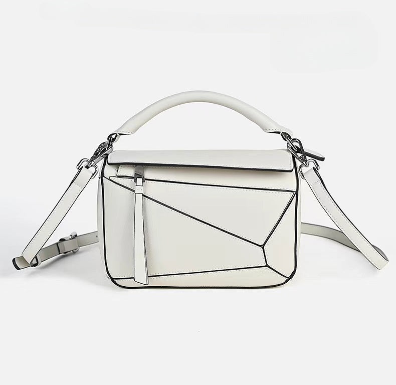 Women's shoulder bag with classic design | Geometric patchwork design